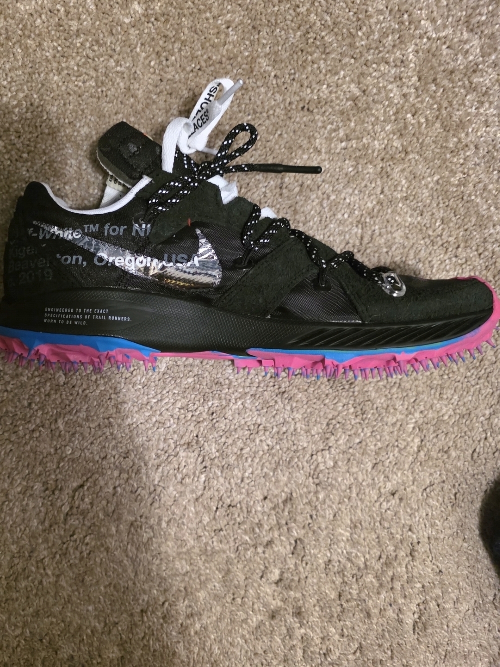 Nike Black Trail Runners with Pink & Blue Outsole